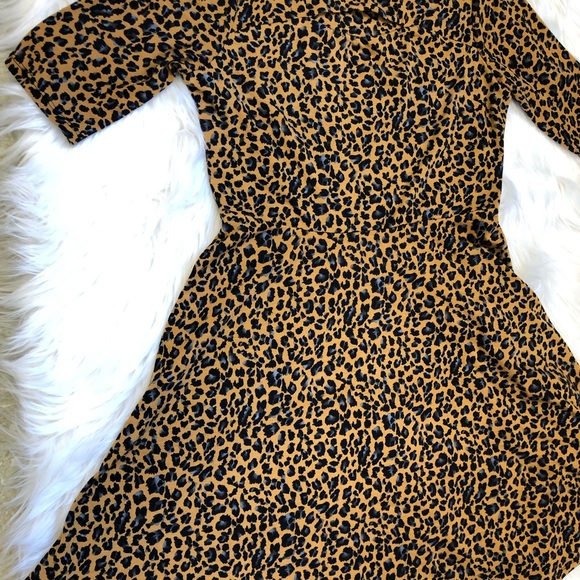 Cheetah print short sleeve flare dress - Picture 6 of 7
